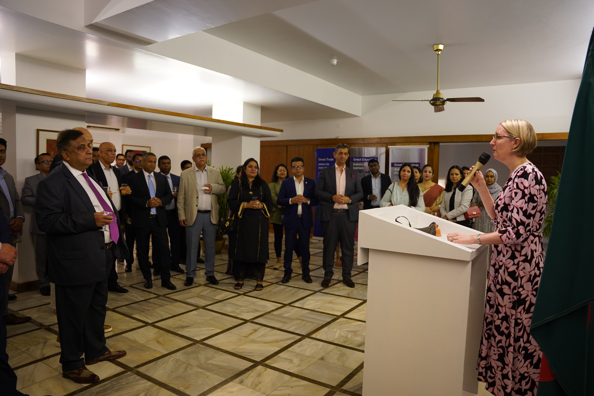 High Commissioner Sarah Cooke addressing BBG members